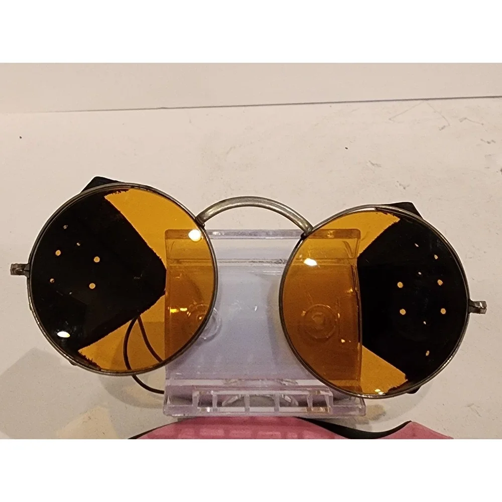Antique Amber Willson Sunglasses Goggles Spectacles‎ Steampunk Safety Glasses